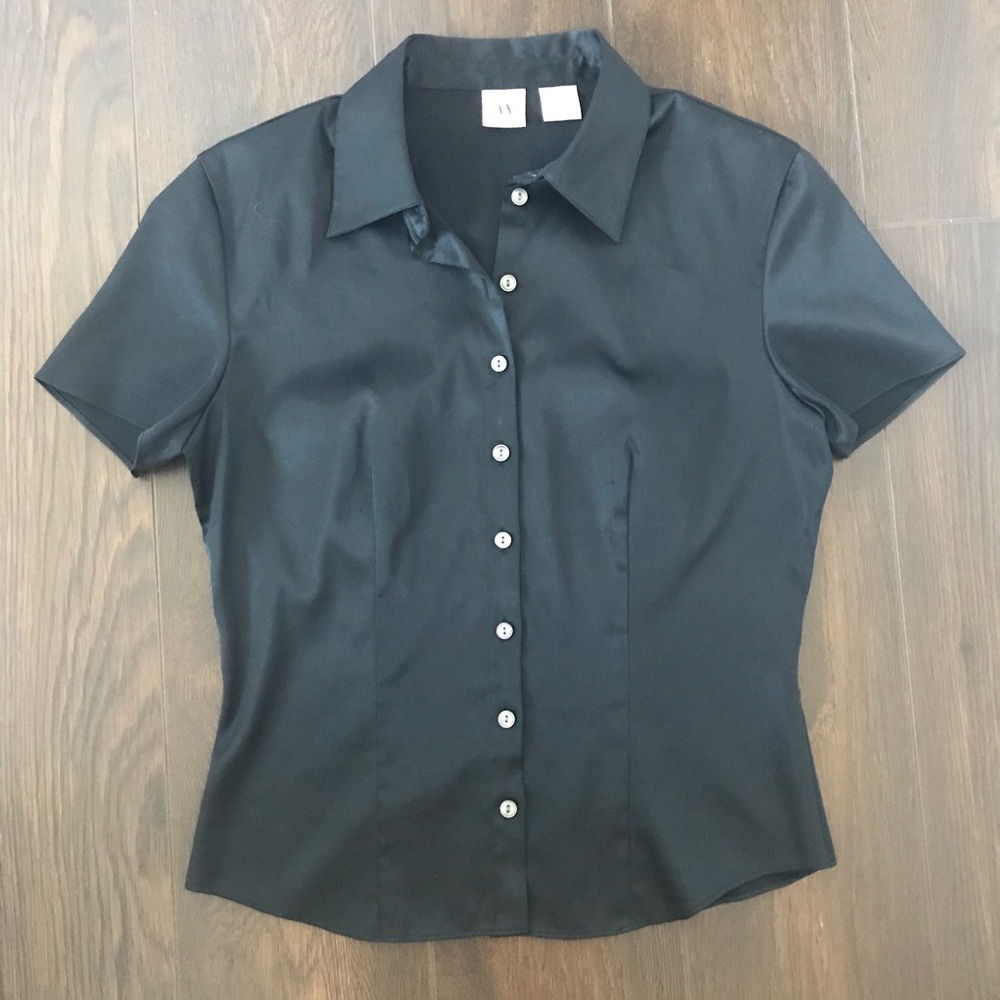 A/X Armani Exchange Black Short Sleeve Button-Down Shirt